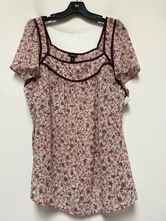 Floral Print Top Short Sleeve Torrid, Size L