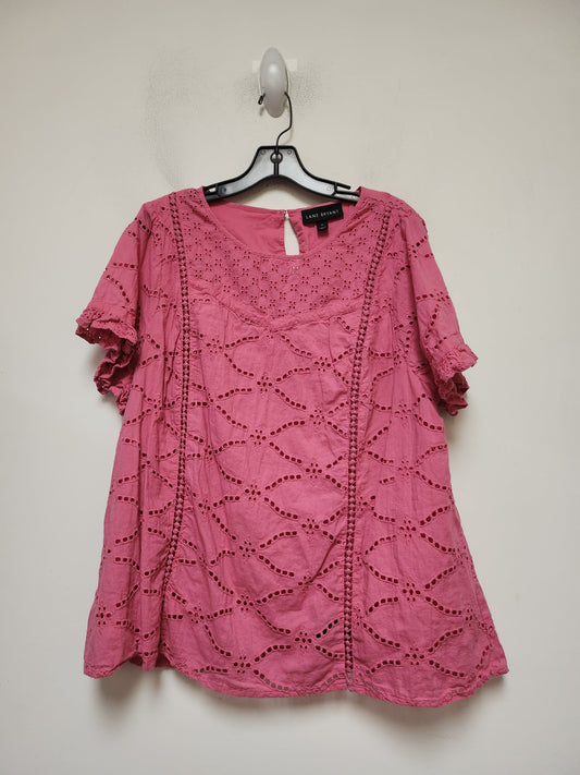 Top Short Sleeve By Lane Bryant In Pink, Size: Xl