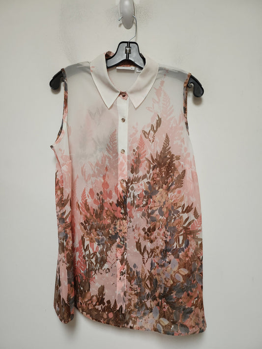 Top Sleeveless By Susan Graver In Floral Print, Size: S