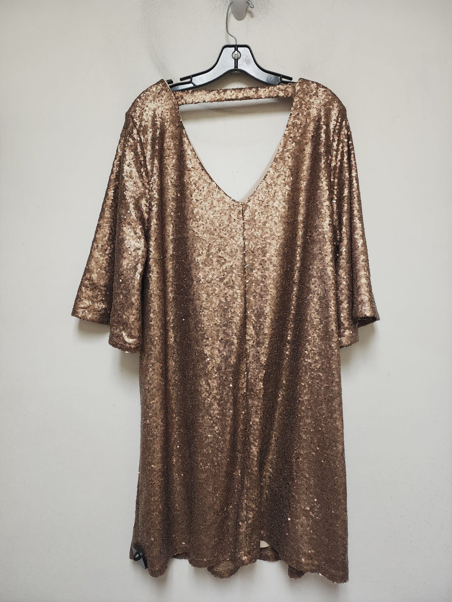 Dress Casual Midi By Just Fab In Bronze, Size: 2x