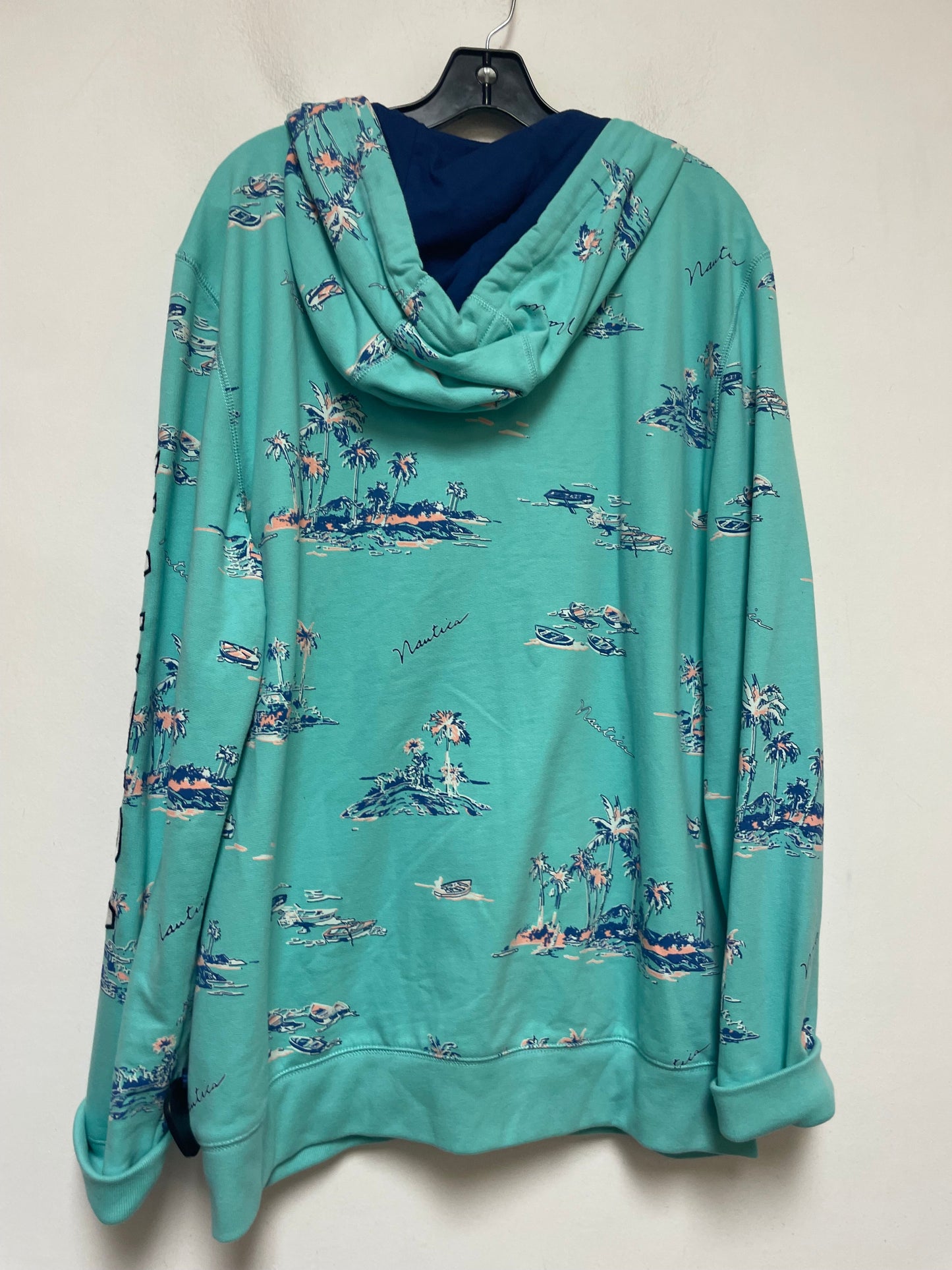 Sweatshirt Hoodie By Nautica In Teal, Size: Xl