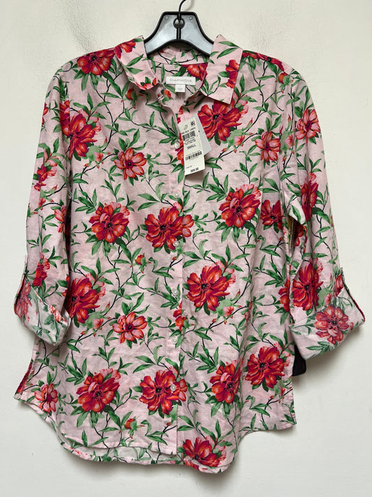 Top Long Sleeve By Charter Club In Floral Print, Size: S