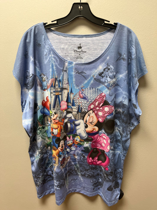 Top Short Sleeve Basic By Walt Disney In Blue, Size: Xl