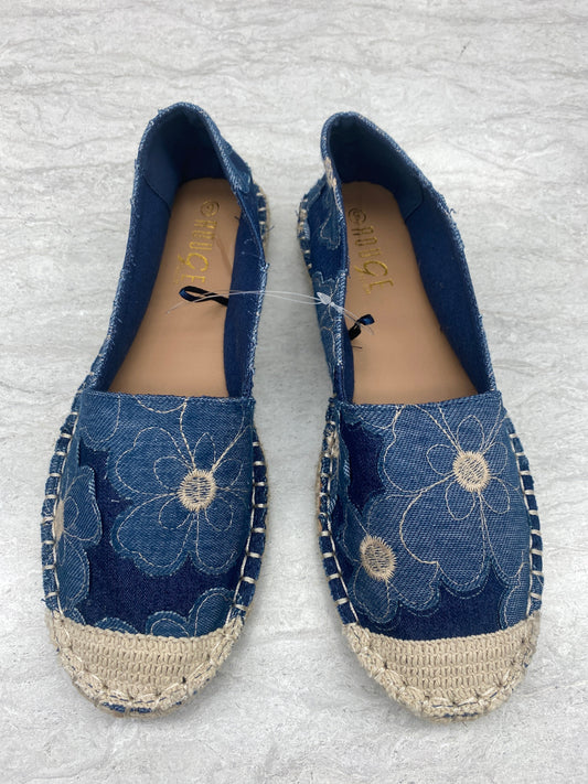 Shoes Flats By Rouge In Blue Denim, Size: 9