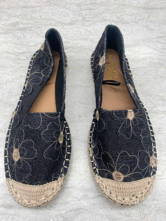 Shoes Flats By Rouge In Black Denim, Size: 9