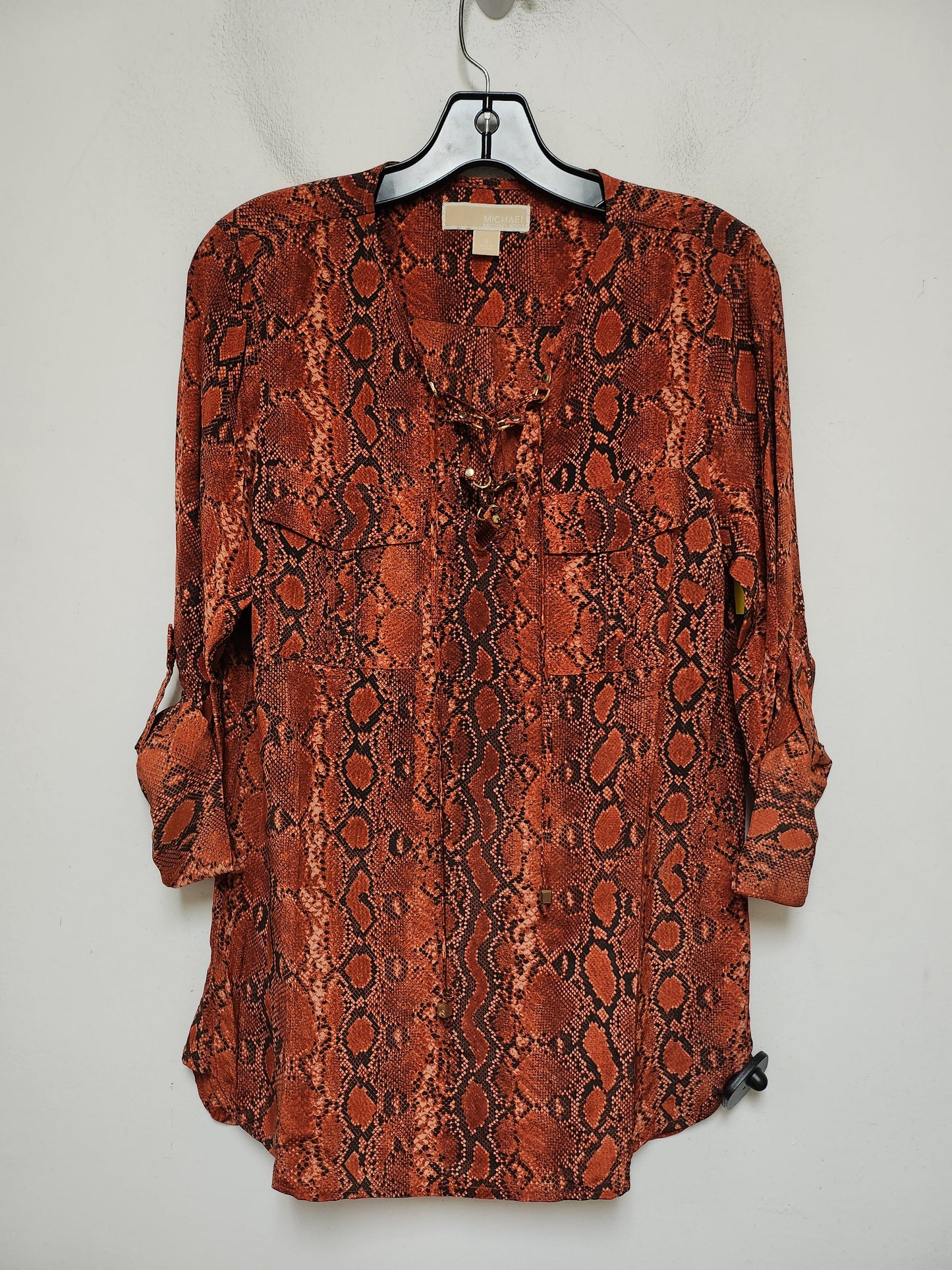 Top Long Sleeve By Michael By Michael Kors In Snakeskin Print, Size: S