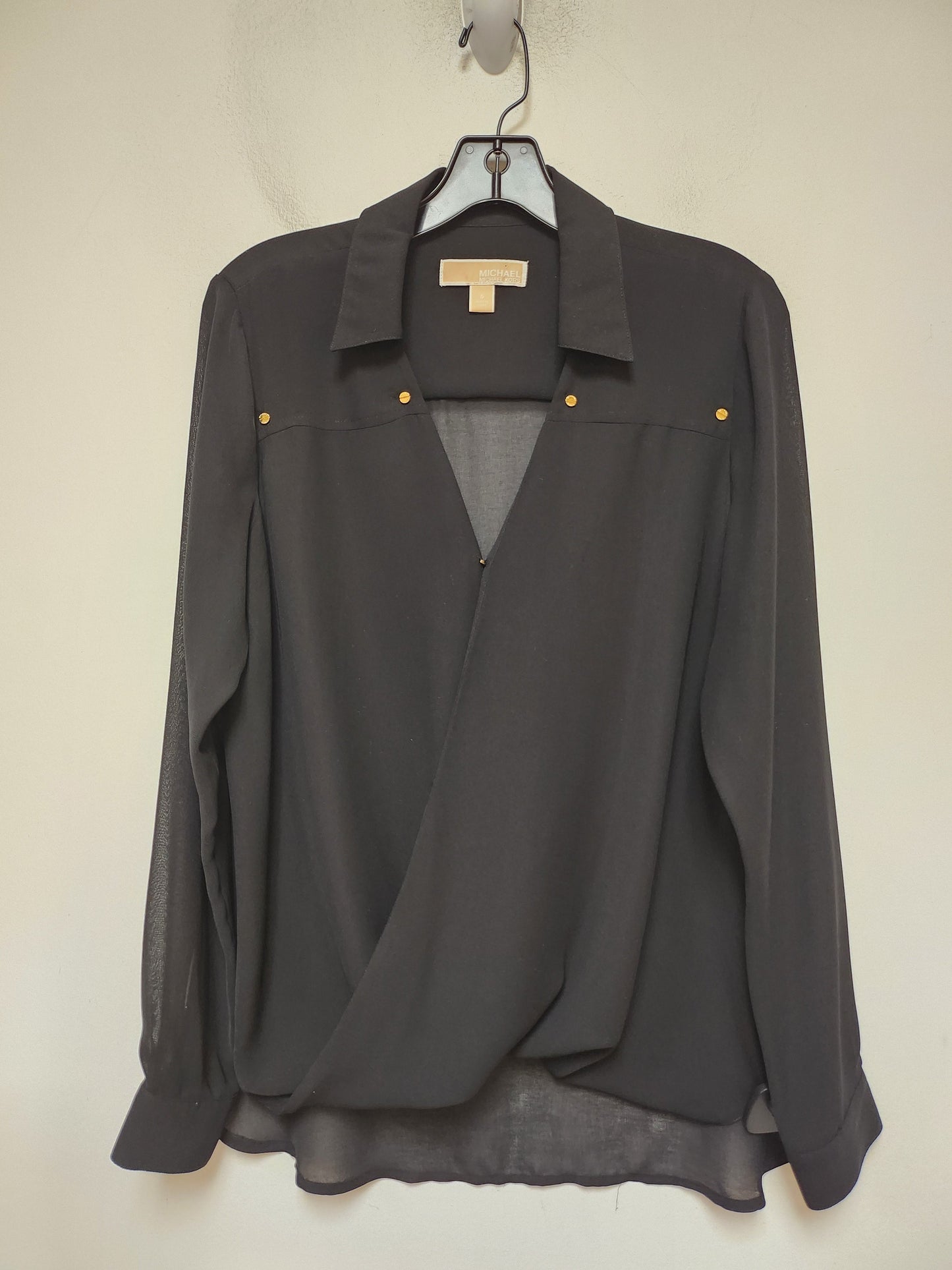 Top Long Sleeve By Michael By Michael Kors In Black, Size: S