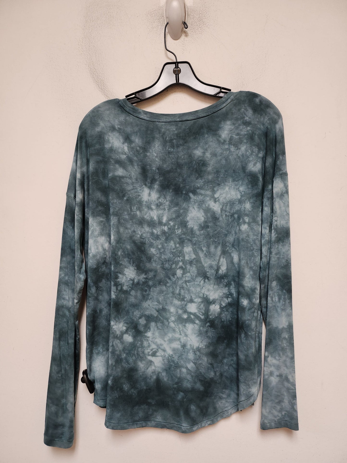 Top Long Sleeve Basic By American Eagle In Tie Dye Print, Size: L