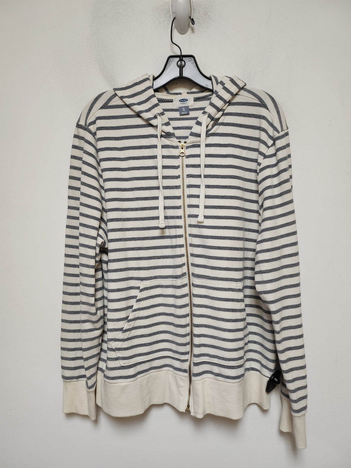 Sweatshirt Hoodie By Old Navy In Striped Pattern, Size: Xl