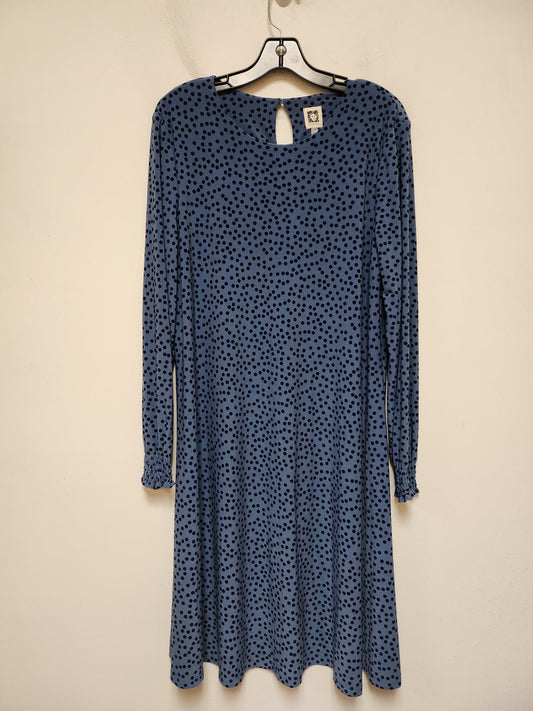 Dress Casual Midi By Anne Klein In Polkadot Pattern, Size: L