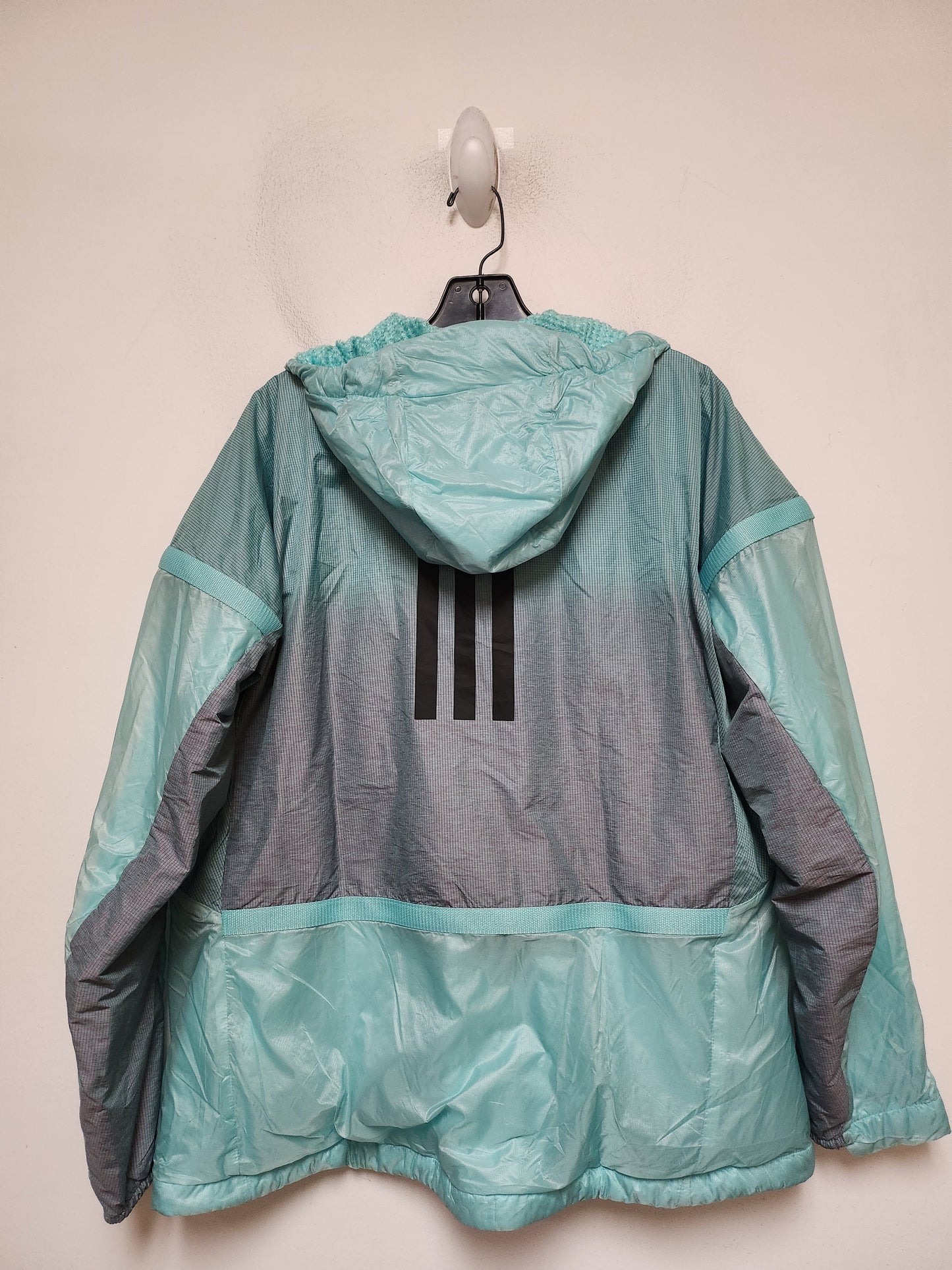 Athletic Jacket By Adidas In Teal, Size: Xl