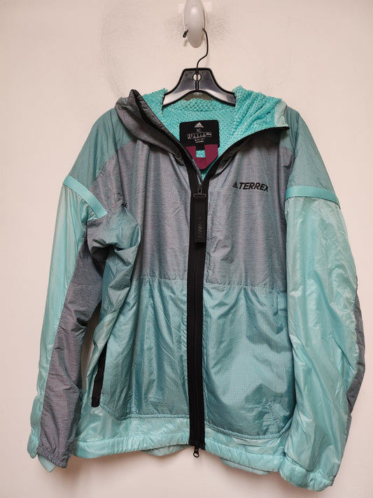 Athletic Jacket By Adidas In Teal, Size: Xl