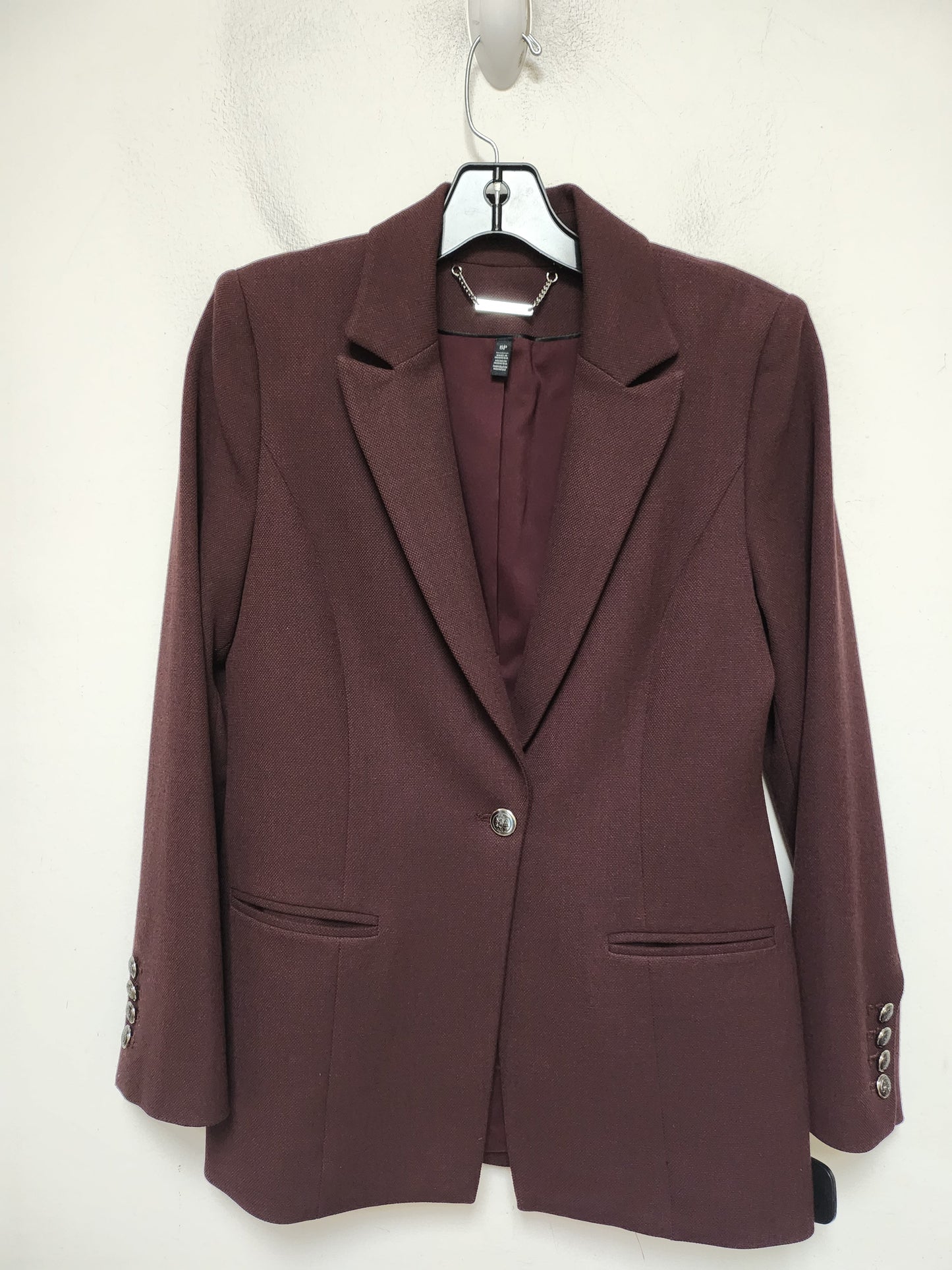 Blazer By White House Black Market In Maroon, Size: Sp