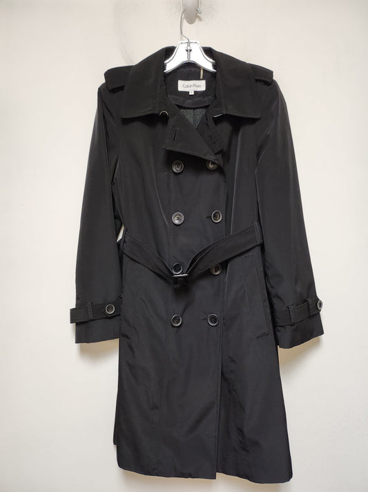 Coat Trench Coat By Calvin Klein In Black, Size: Xl