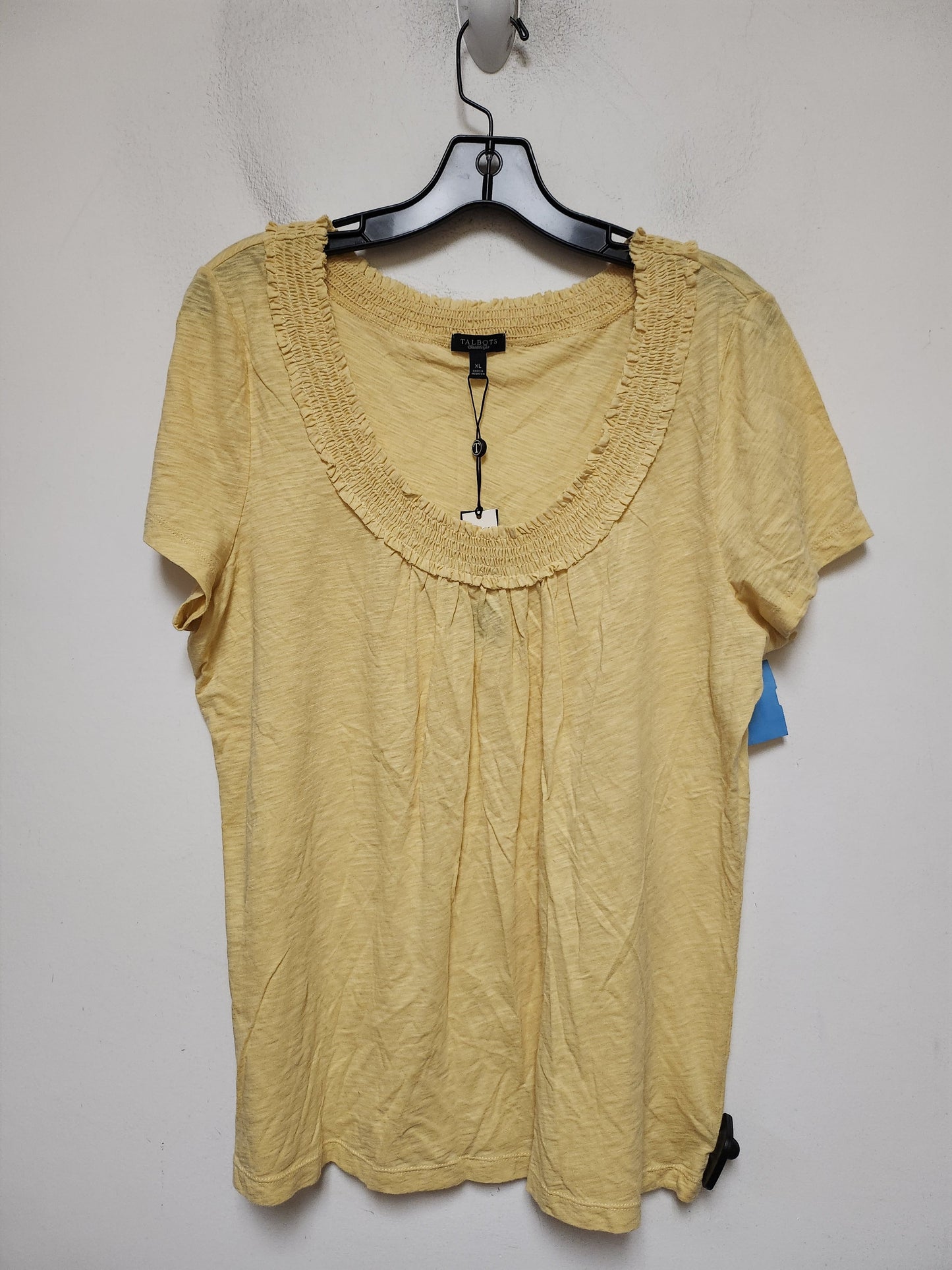 Top Short Sleeve By Talbots In Yellow, Size: Xl