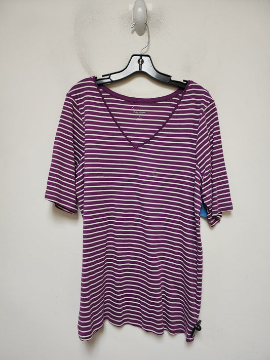 Top Short Sleeve Basic By Lane Bryant In Striped Pattern, Size: Xl