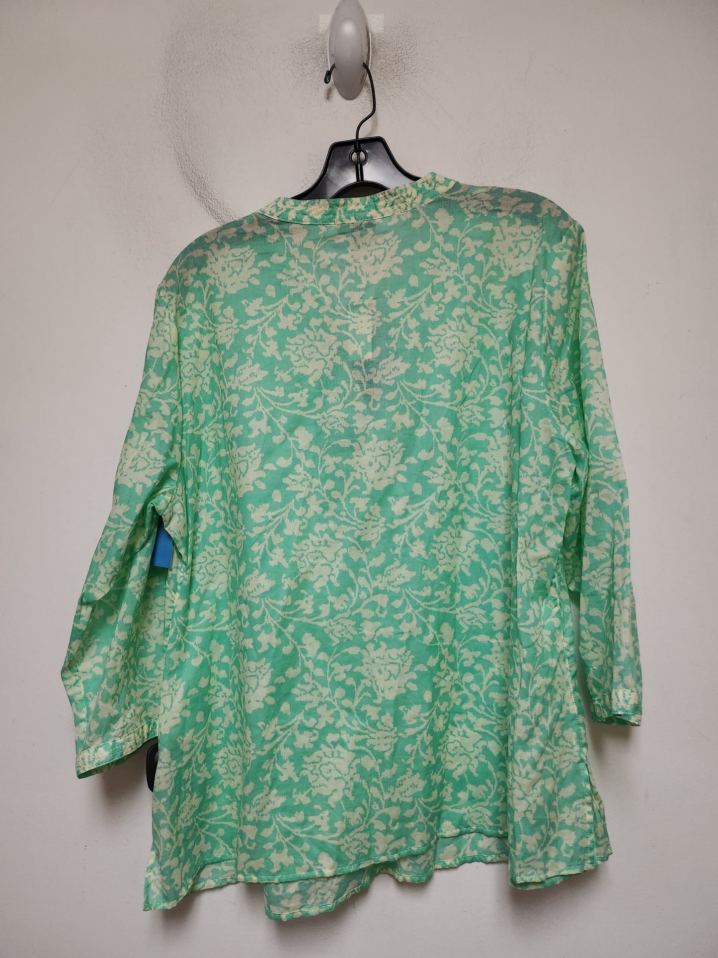 Top Long Sleeve By Talbots In Green, Size: 1x