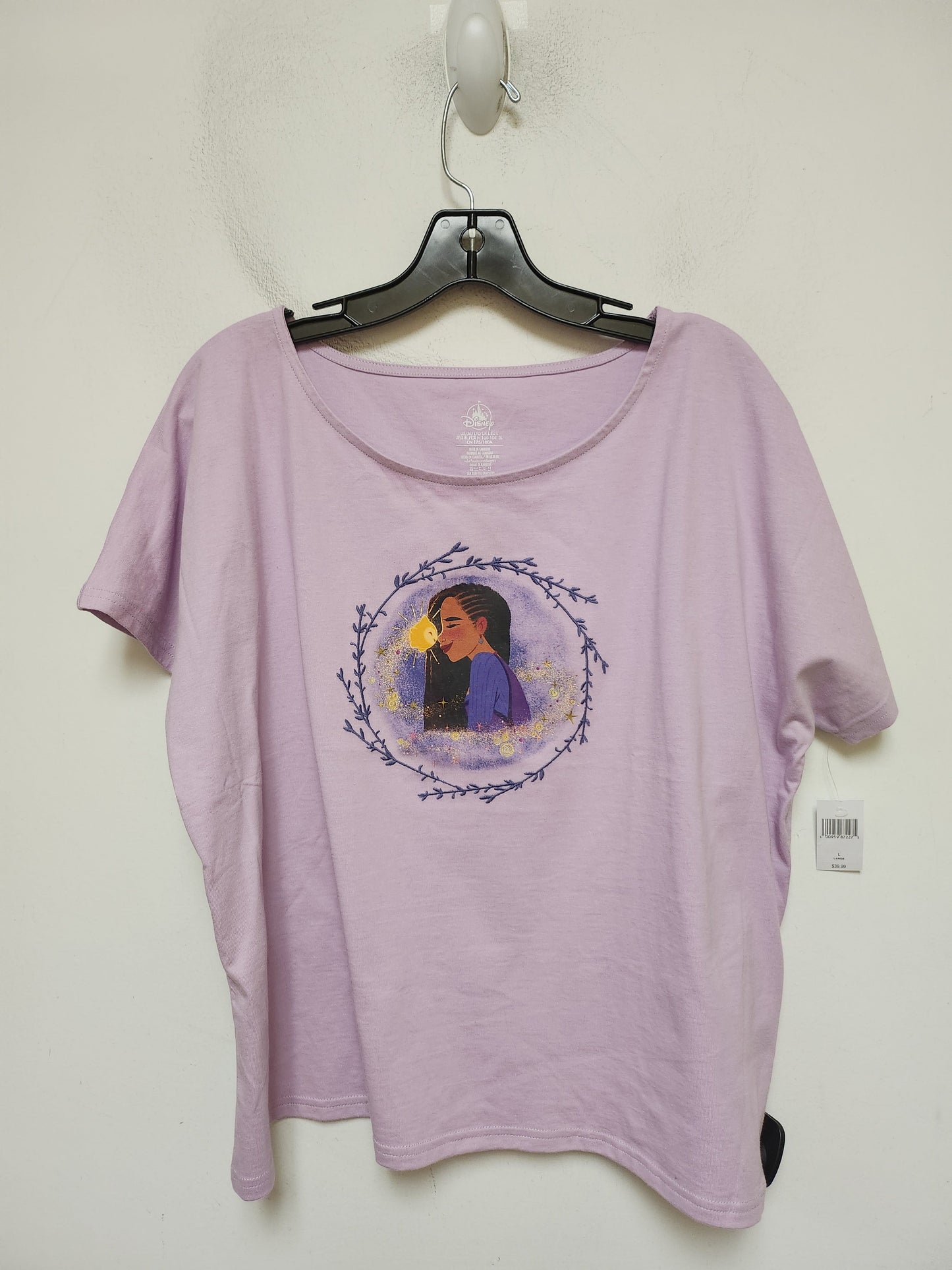 Top Short Sleeve Basic By Walt Disney In Purple, Size: L