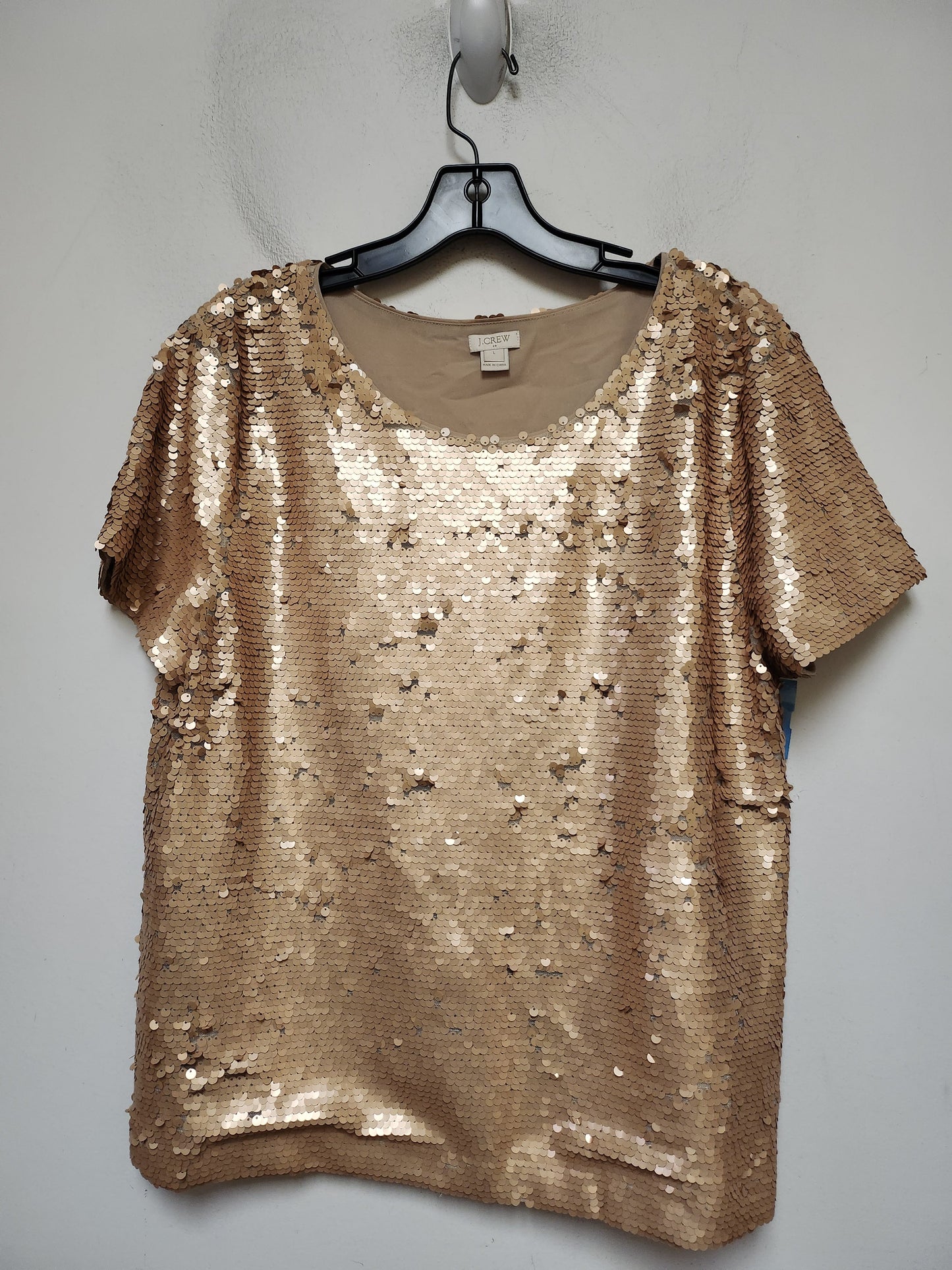 Top Short Sleeve By J. Crew In Gold, Size: L