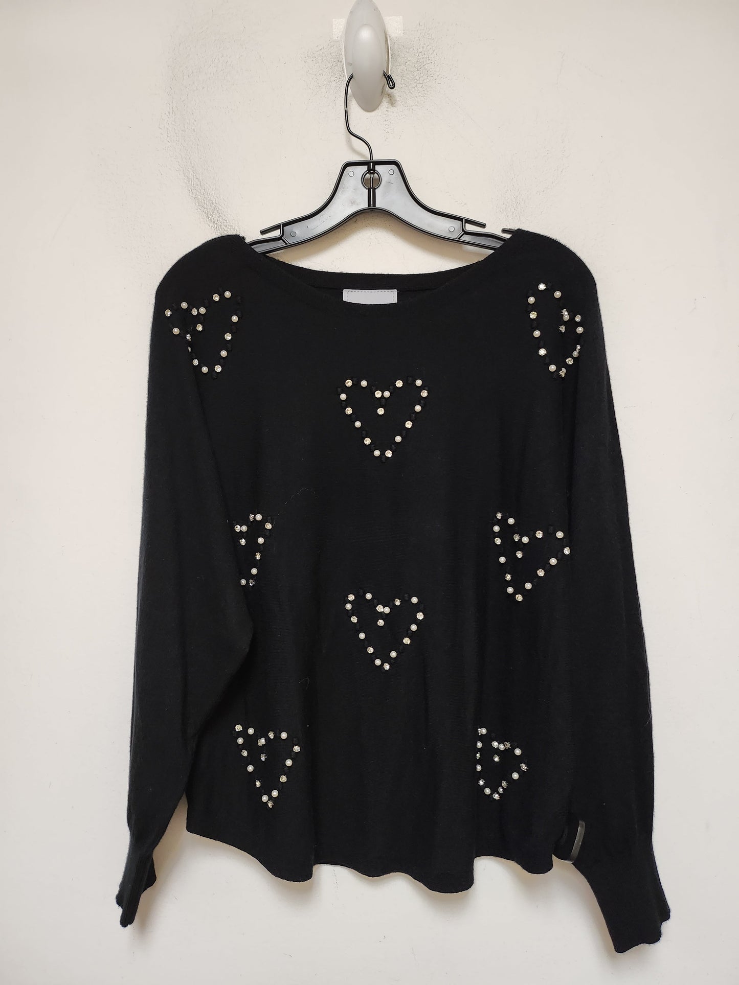 Sweater By Clothes Mentor In Black & Silver, Size: L