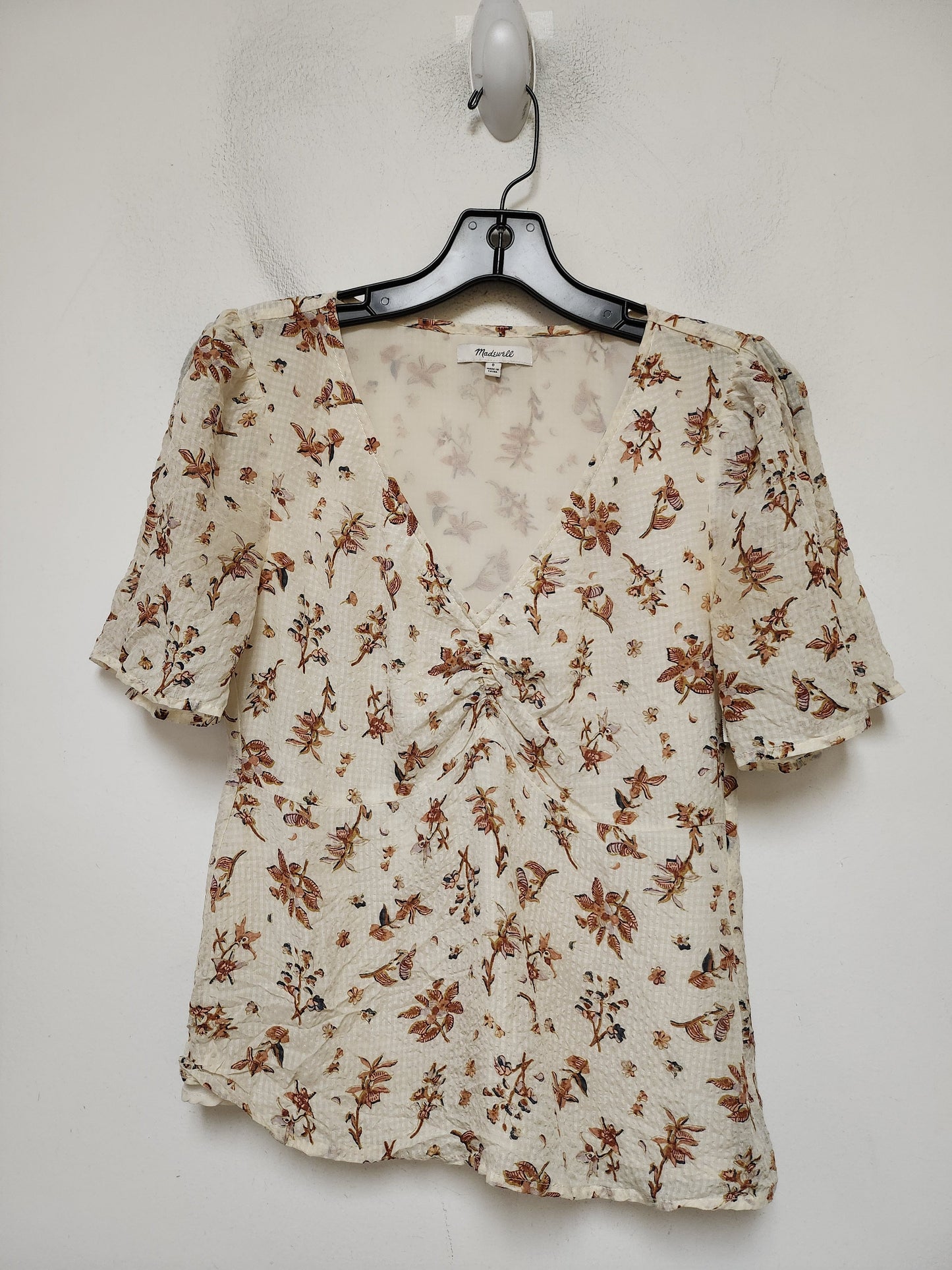 Top Short Sleeve By Madewell In Floral Print, Size: Xs