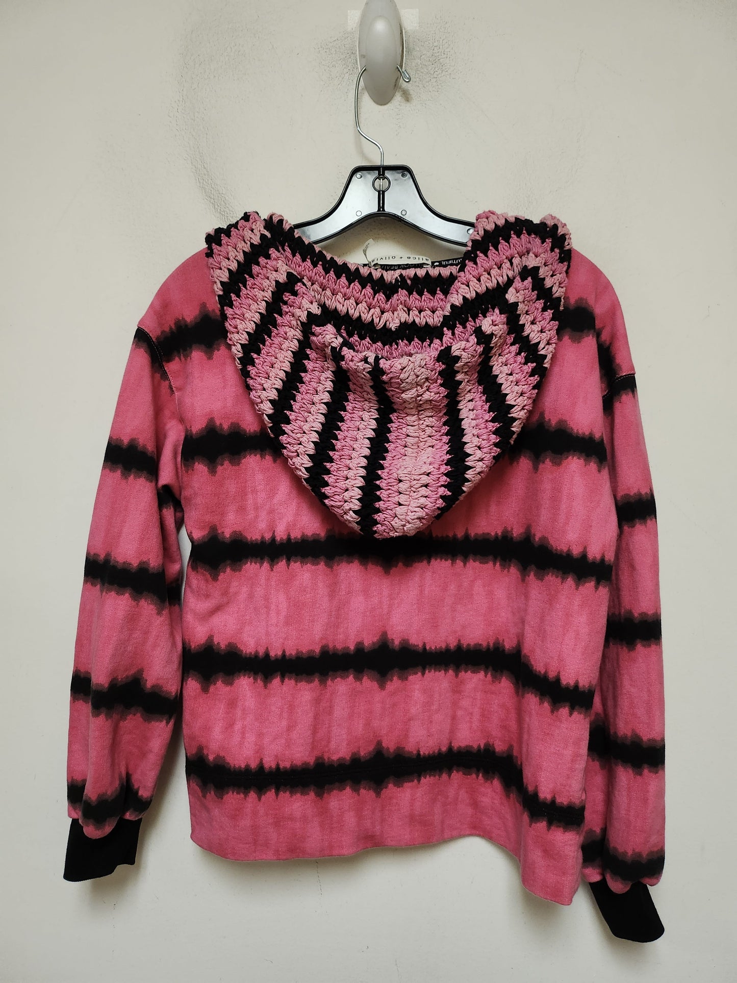 Sweatshirt Designer By Alice + Olivia In Black & Pink, Size: Xs