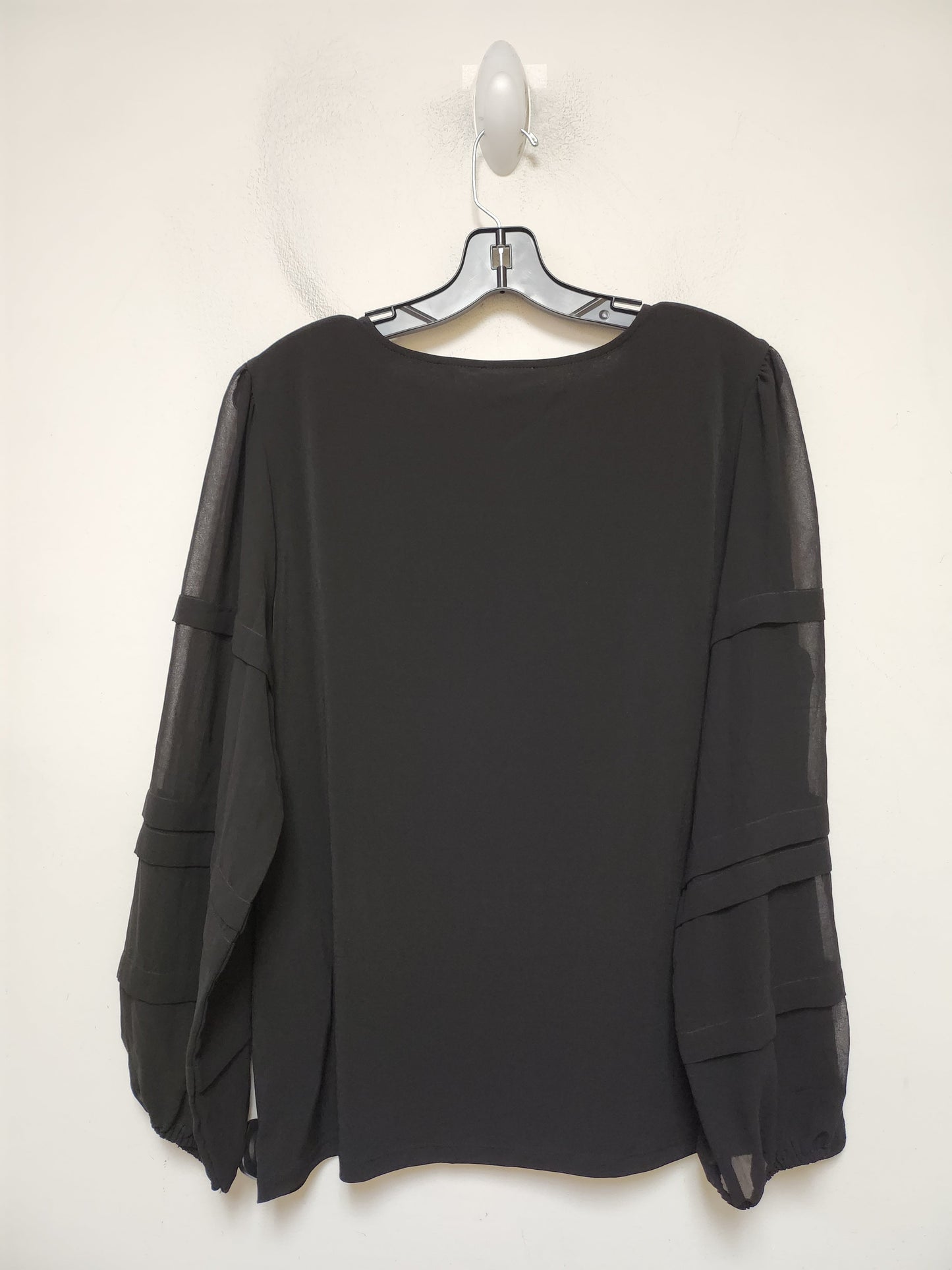 Top Long Sleeve By Calvin Klein In Black, Size: L