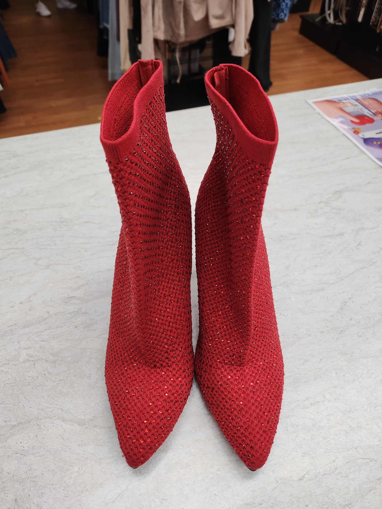 Boots Ankle Heels By Mia In Red, Size: 7.5