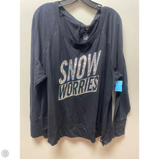 Athletic Top Long Sleeve Crewneck By Livi Active In Black, Size: 2x