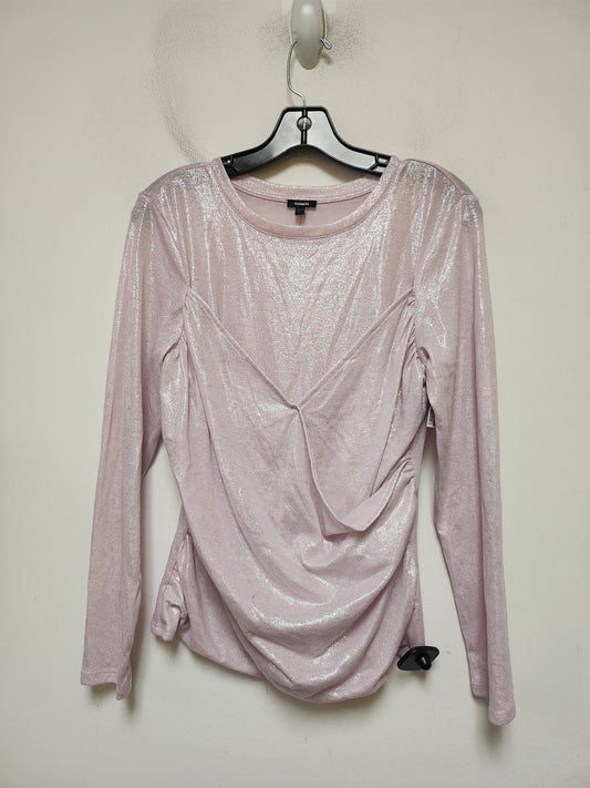 Top Long Sleeve By Express In Pink, Size: L