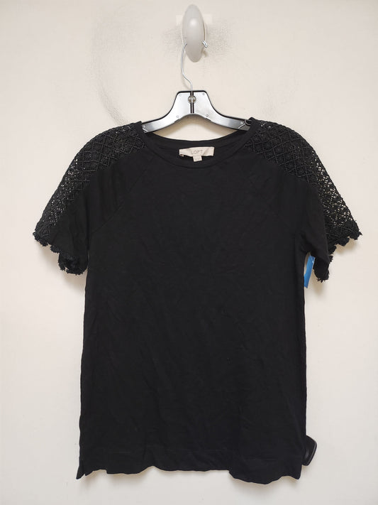 Top Short Sleeve By Loft In Black, Size: Xs