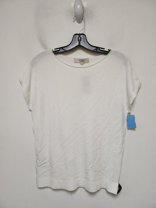 Top Short Sleeve By Loft In White, Size: Xsp