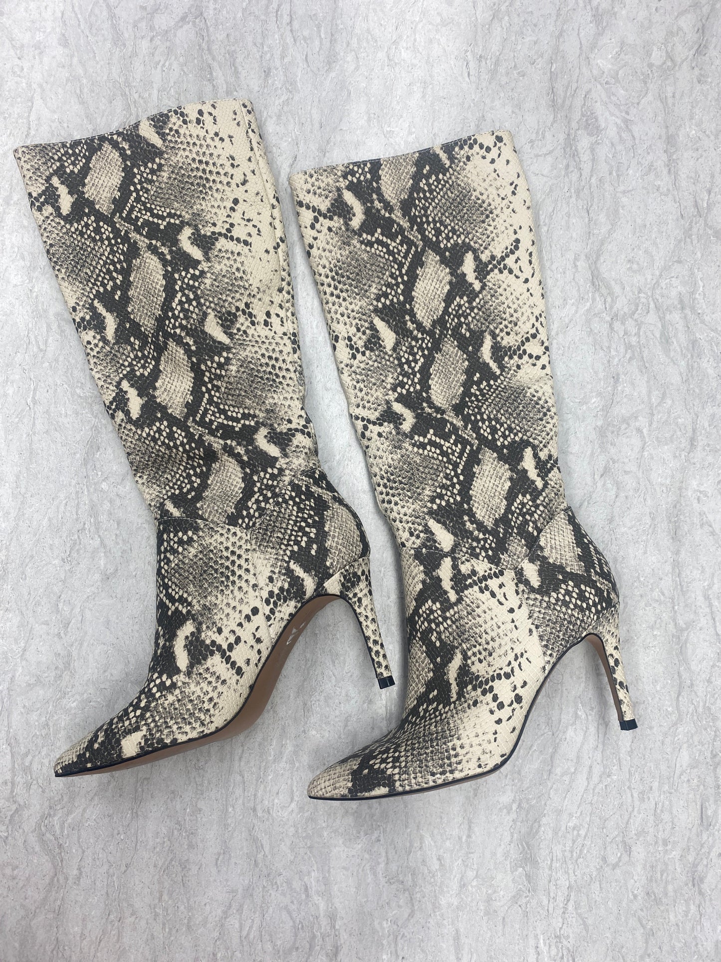 Boots Knee Heels By Steve Madden In Snakeskin Print, Size: 6