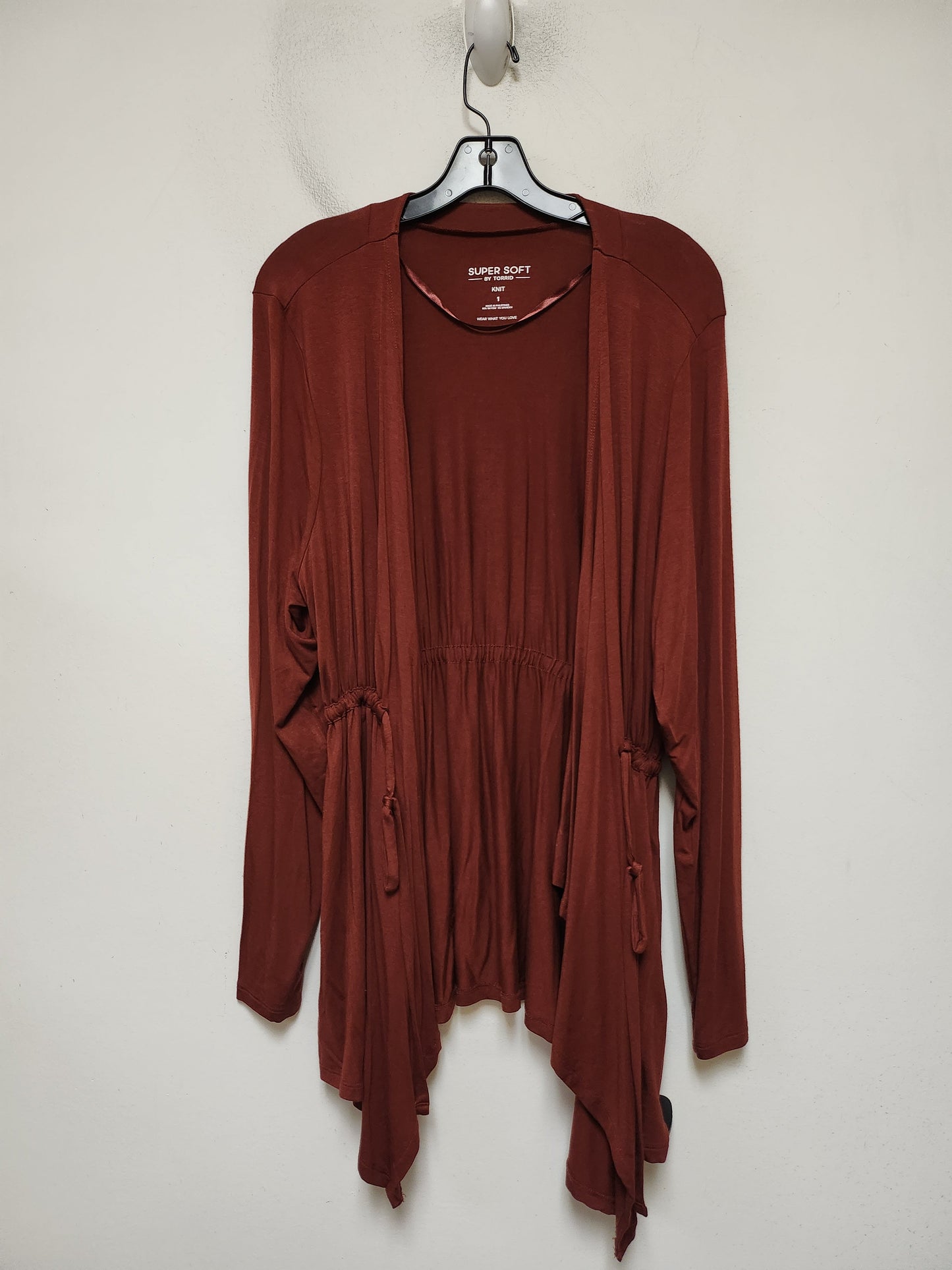 Top Long Sleeve By Torrid In Brown, Size: 1x