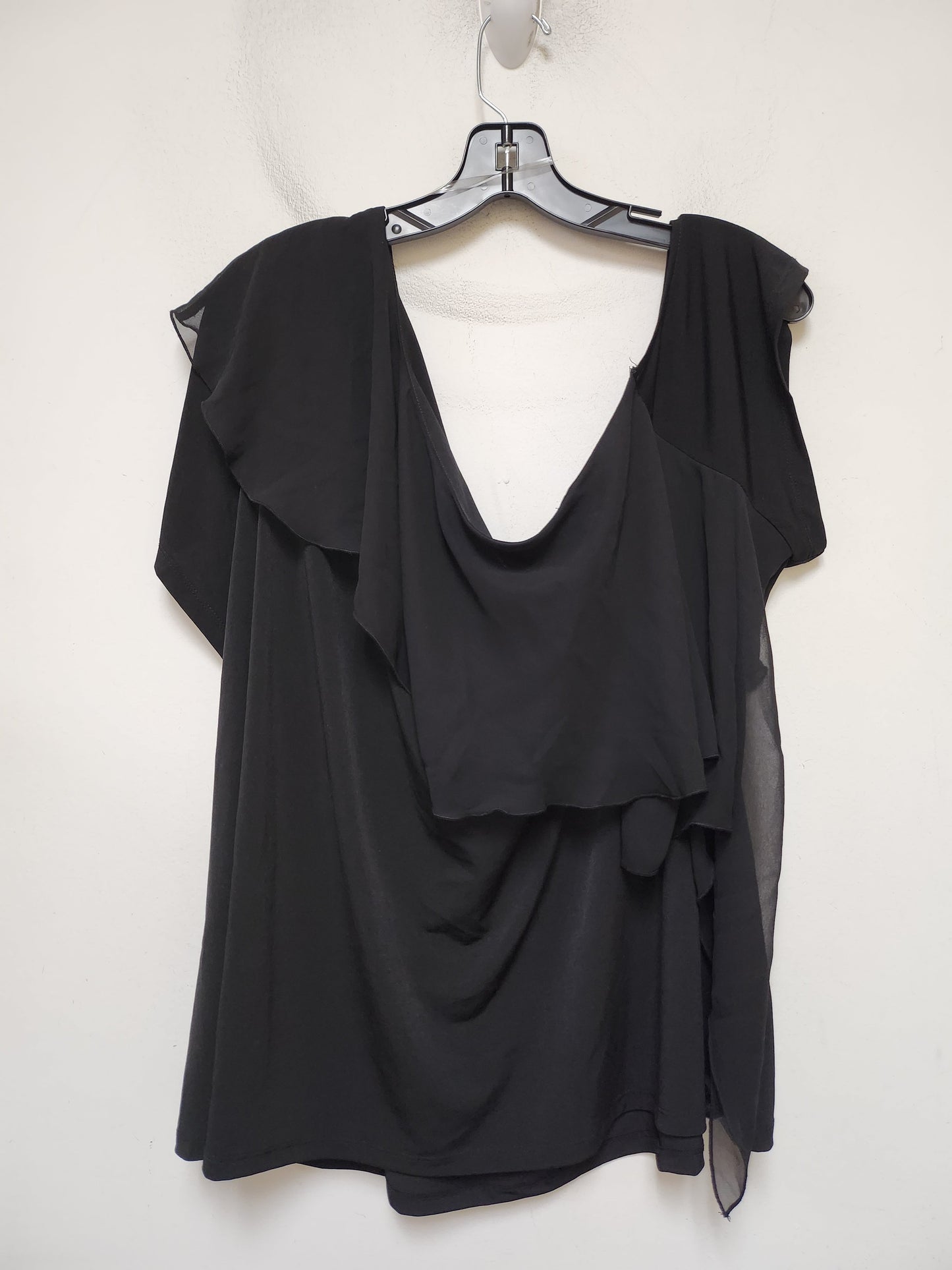 Top Short Sleeve By Lane Bryant In Black, Size: 3x