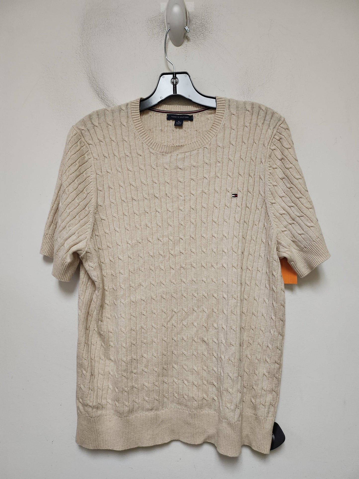 Top Short Sleeve By Tommy Hilfiger In Tan, Size: Xl