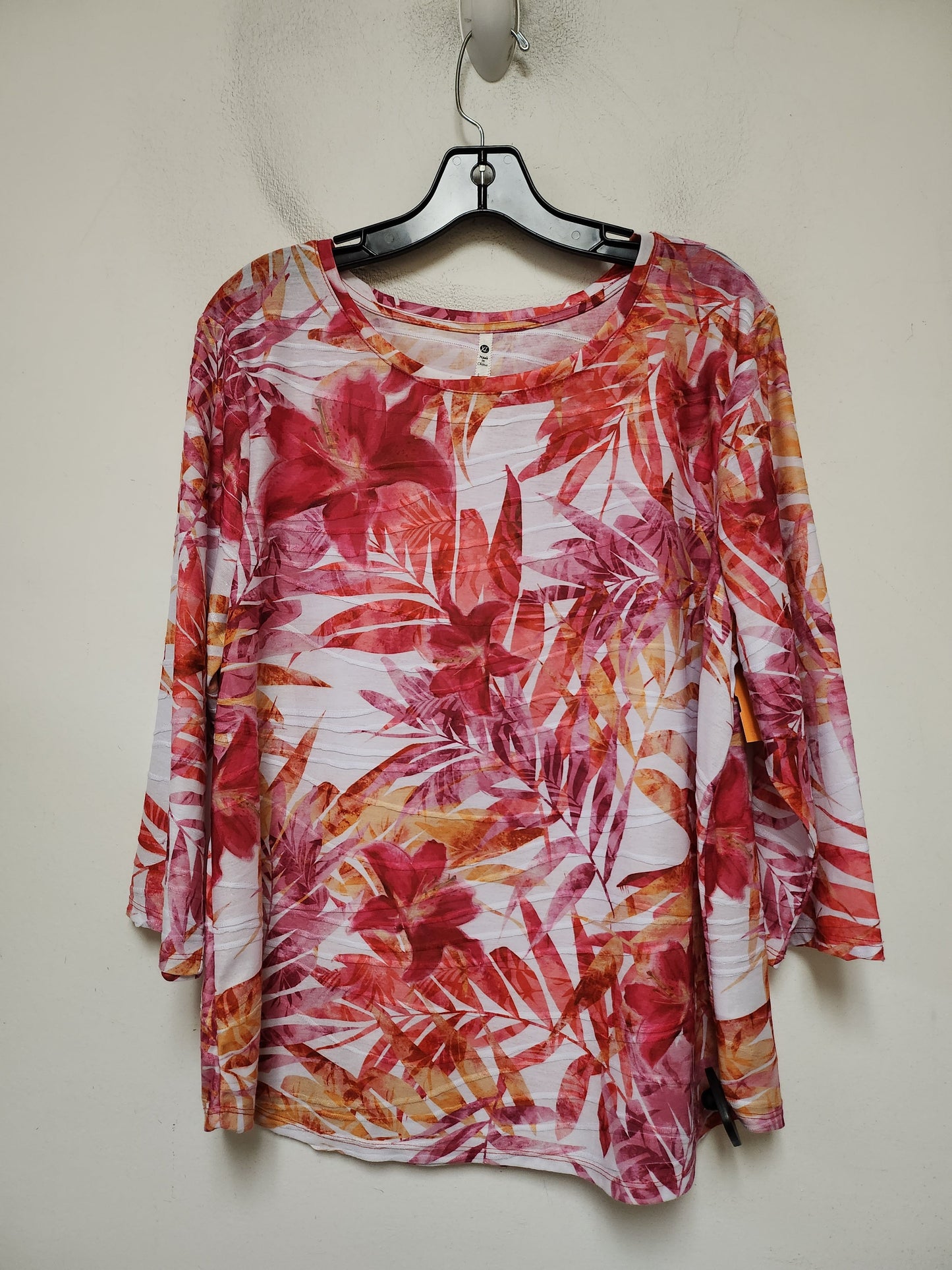 Top Short Sleeve By Clothes Mentor In Floral Print, Size: Xl