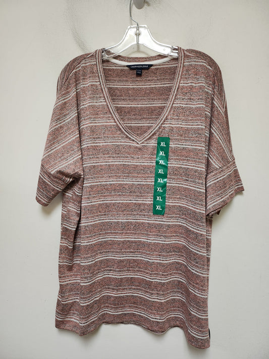 Top Short Sleeve Basic By Calvin Klein In Striped Pattern, Size: Xl