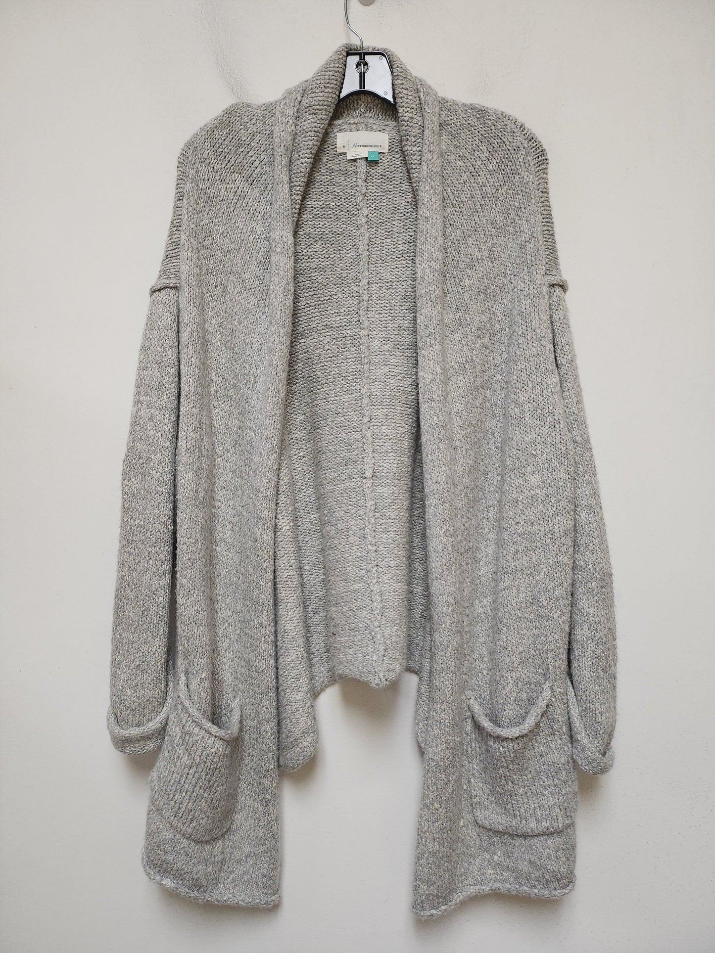 Sweater Cardigan By Anthropologie In Grey, Size: 1x