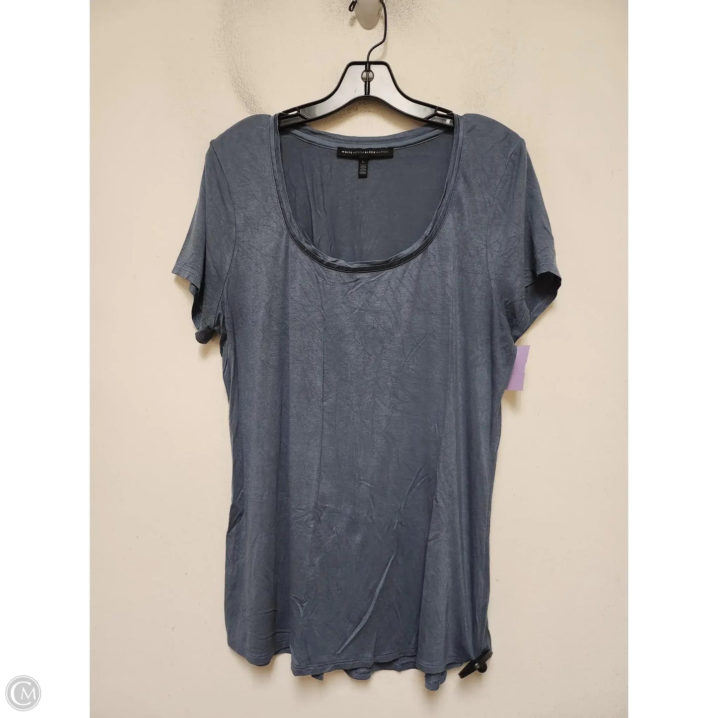 Top Short Sleeve Basic By White House Black Market In Blue, Size: L