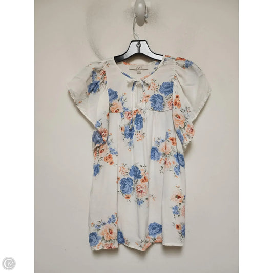 Top Short Sleeve By Loft In Floral Print, Size: S