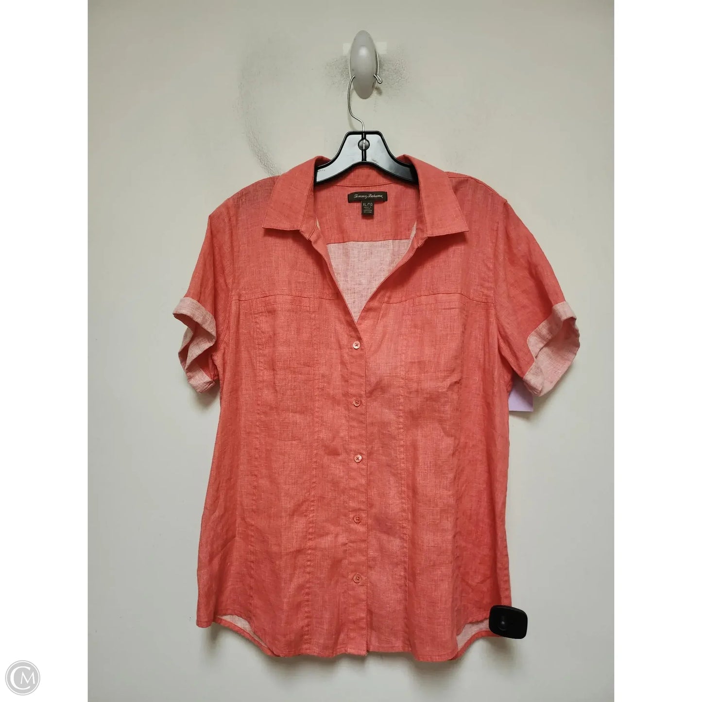 Top Short Sleeve By Tommy Bahama In Coral, Size: Xl