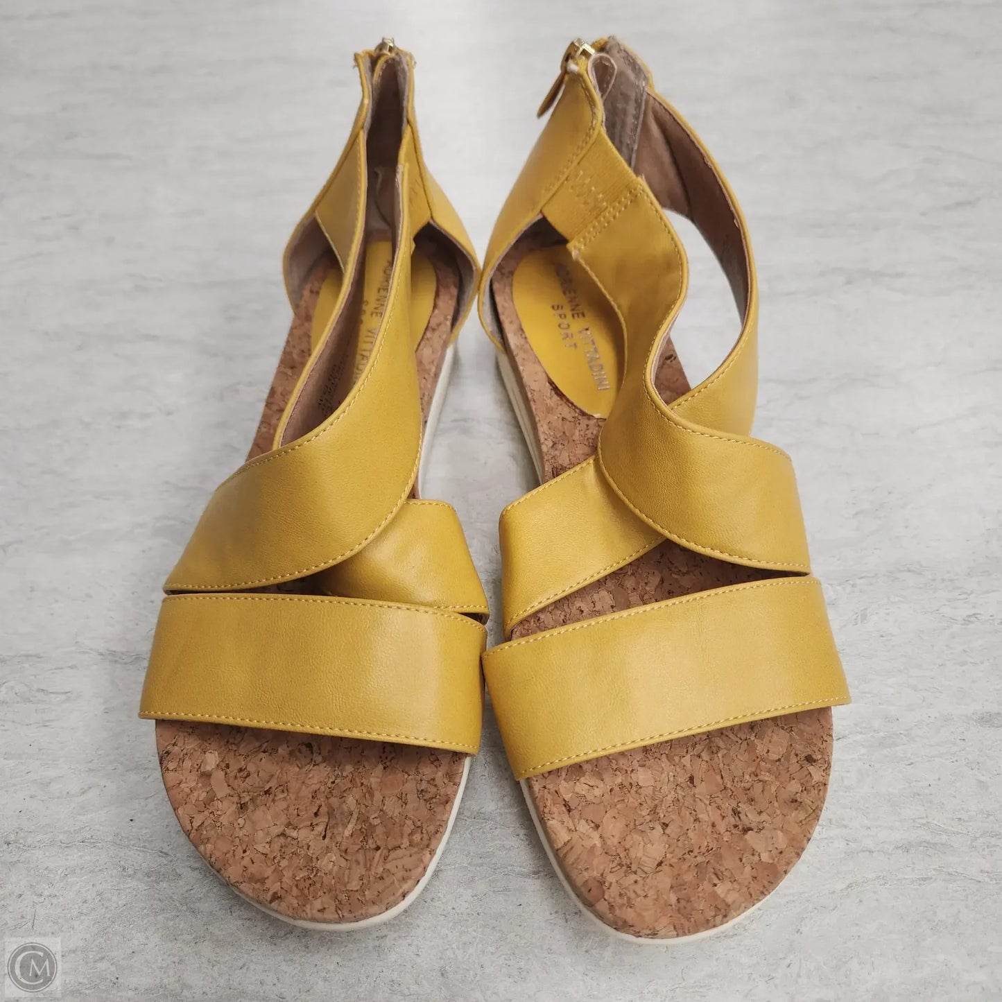 Sandals Heels Platform By Adrienne Vittadini In Yellow, Size: 8.5