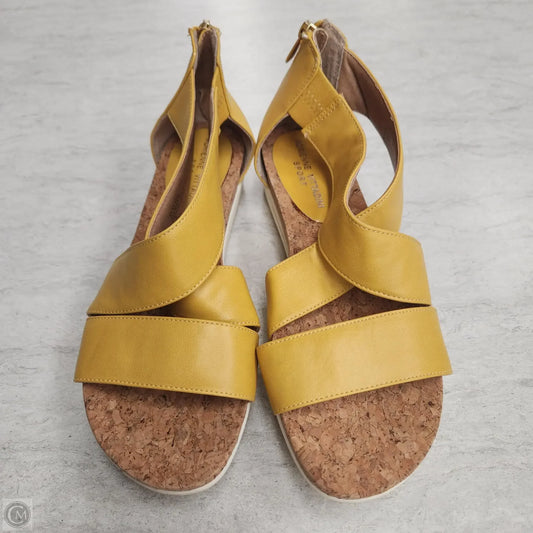 Sandals Heels Platform By Adrienne Vittadini In Yellow, Size: 8.5