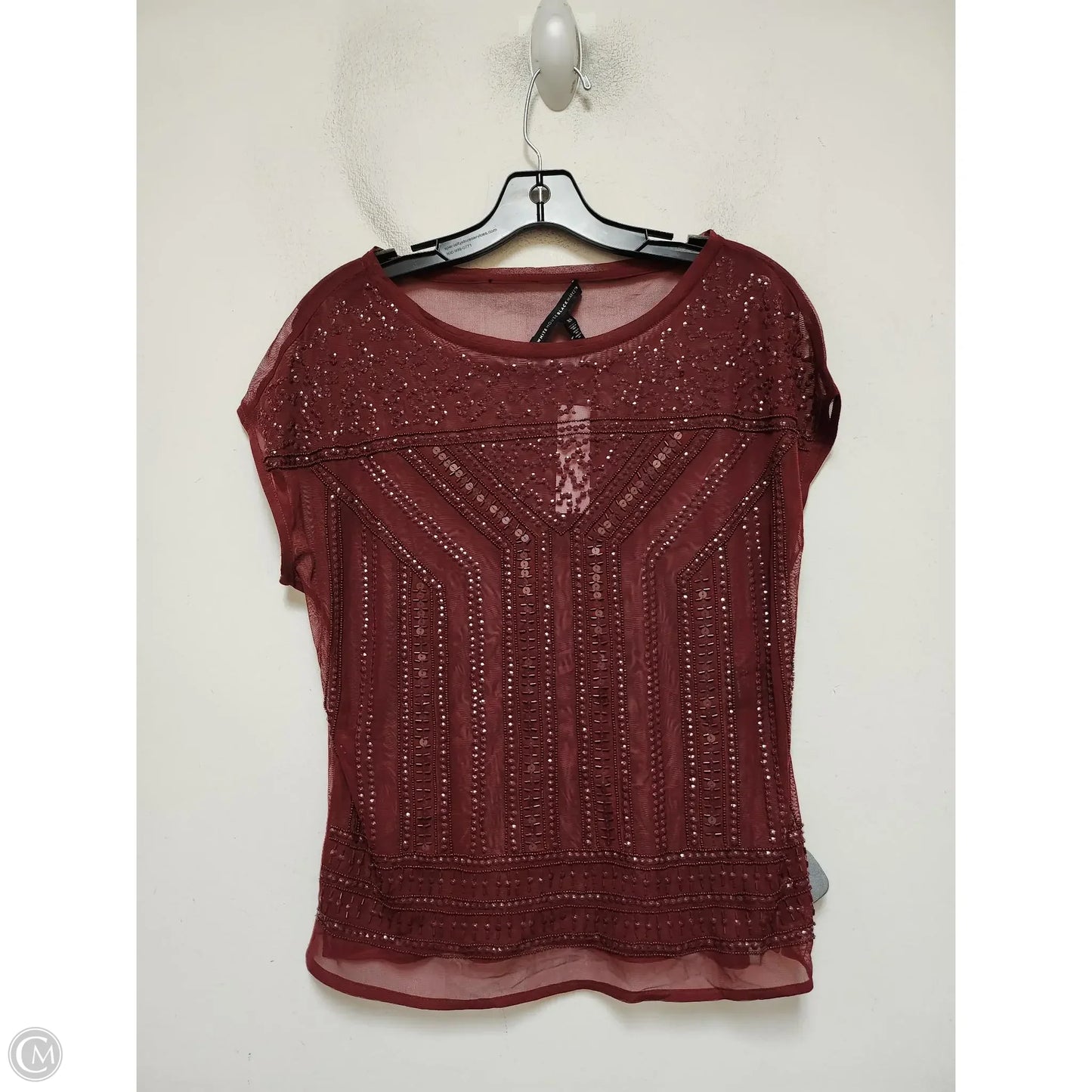 Top Short Sleeve By White House Black Market In Red, Size: Xs