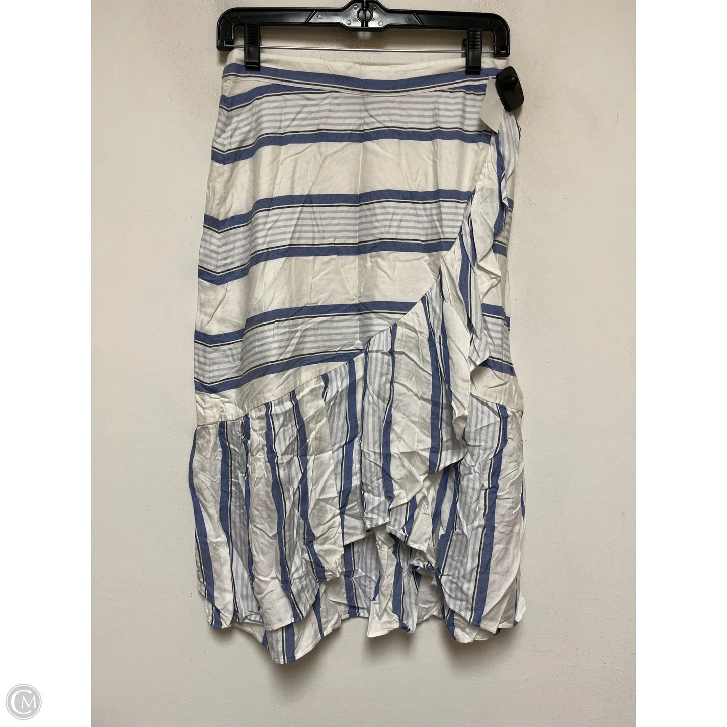 Skirt Midi By Loft In Blue & White, Size: 2