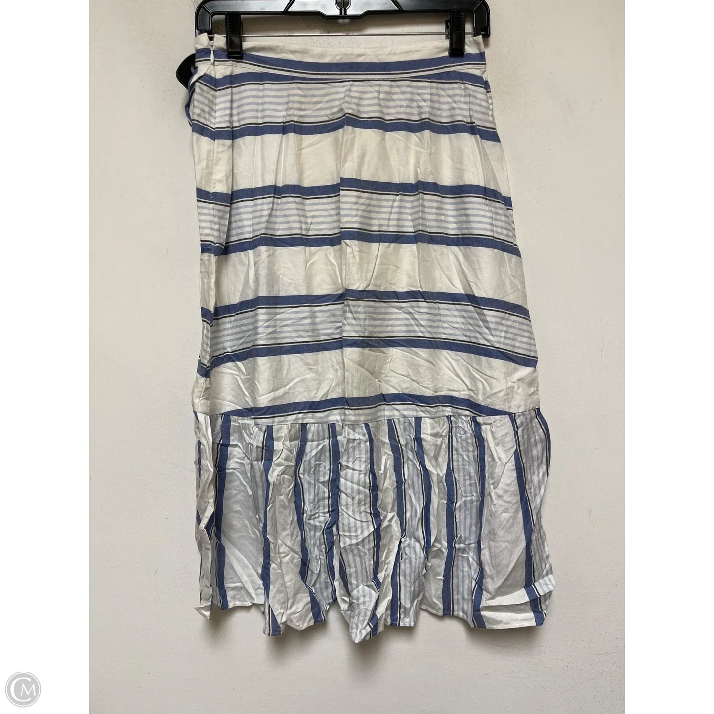 Skirt Midi By Loft In Blue & White, Size: 2