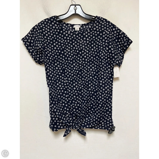 Top Short Sleeve By J. Crew In Blue & White, Size: Xxs