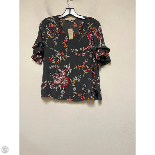 Top Short Sleeve By Loft In Multi-colored, Size: Xsp