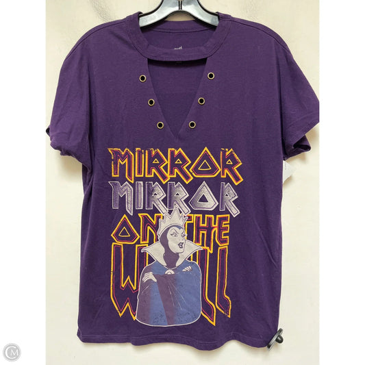 Top Short Sleeve Basic By Walt Disney In Purple, Size: M